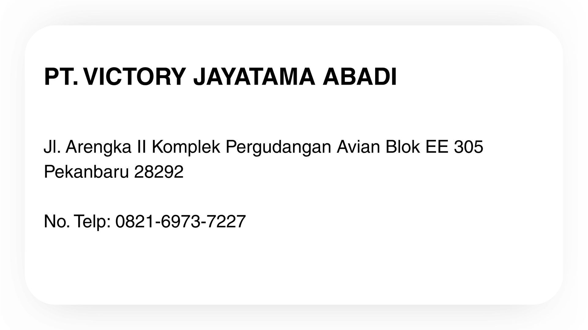 PT. VICTORY JAYATAMA ABADI